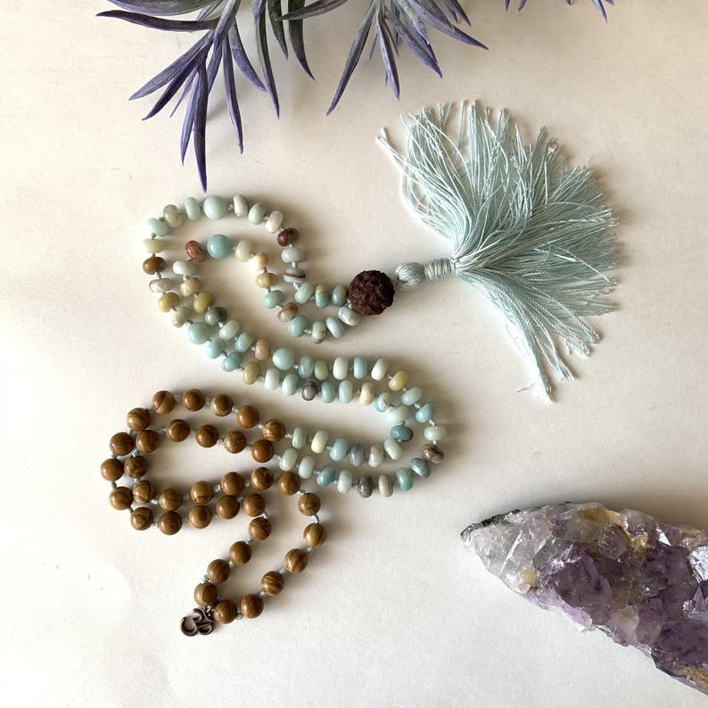Courage and Abundance Mala Necklace for Energy Healing